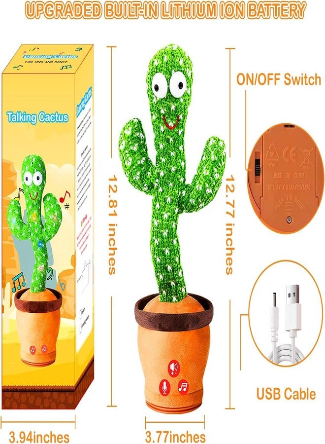 NEXTGEN WORLD Dancing Cactus Toy - LED Light Up Talking Cactus with 120 Songs, Recording & Repeating Function | USB Rechargeable Dancing Toy for Kids & Babies (12.7 cm) - Image 3